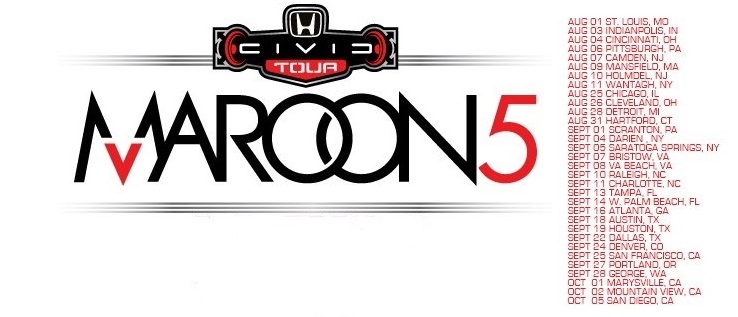 Maroon 5 set to headline 2013 Honda Civic Tour