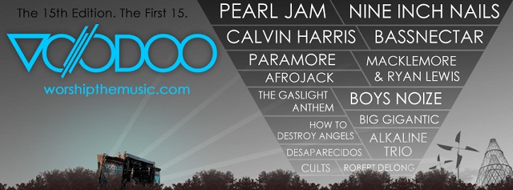 Pearl Jam and Nine Inch Nails to headline Voodoo Experience 2013