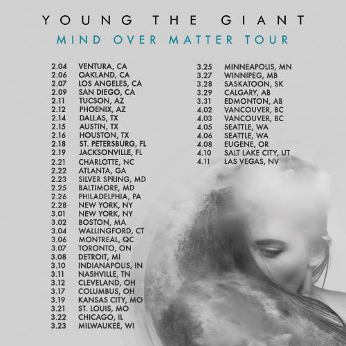 YOUNG THE GIANT ANNOUNCE MIND OVER MATTER TOUR 2014