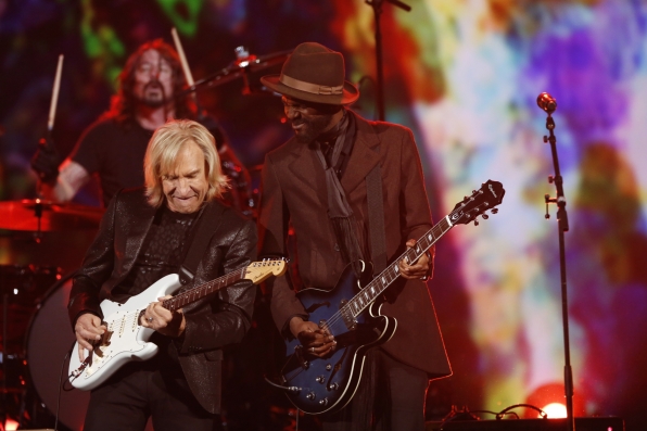 Joe Walsh (Eagles), Dave Grohl (Foo Fighters), and Gary Clark Jr. (Photo Courtesy of CBS)