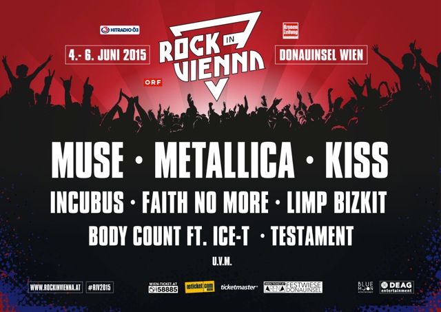 MUSE, METALLICA, KISS SET TO HEADLINE FESTIWALU ROCK IN VIENNA 2015