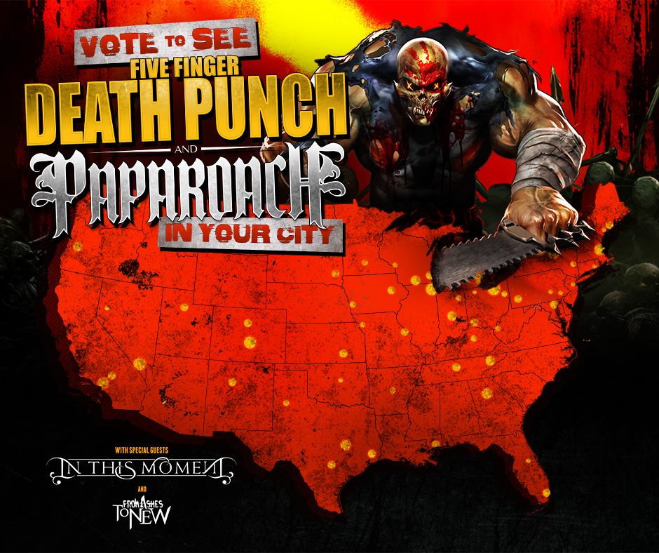 FIVE FINGER DEATH PUNCH and PAPA ROACH SET FOR FALL U.S. TOUR with IN THIS MOMENT