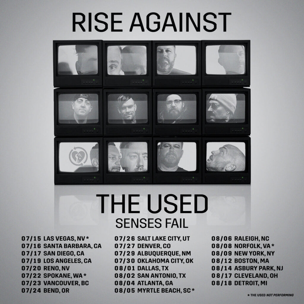 Rise Against The Used Senses Fail tour