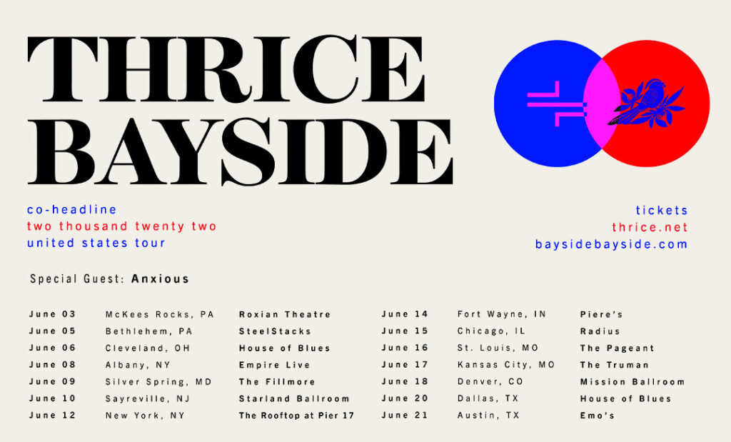 Thrice Bayside 2022 tour