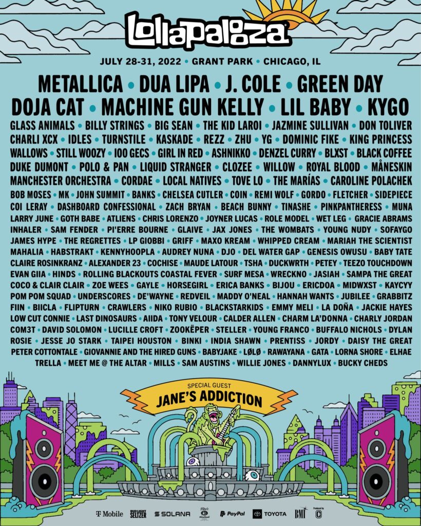 Lollapalooza 2022 lineup Chicago
