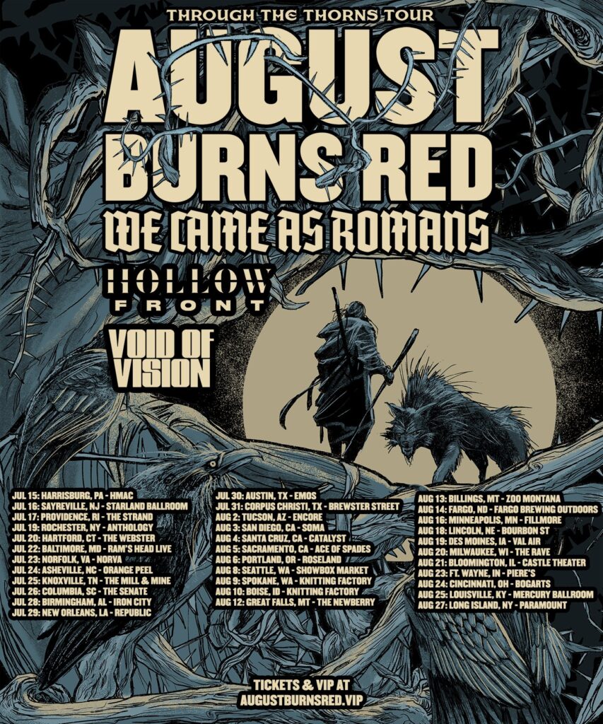 August Burns Red 2022 tour