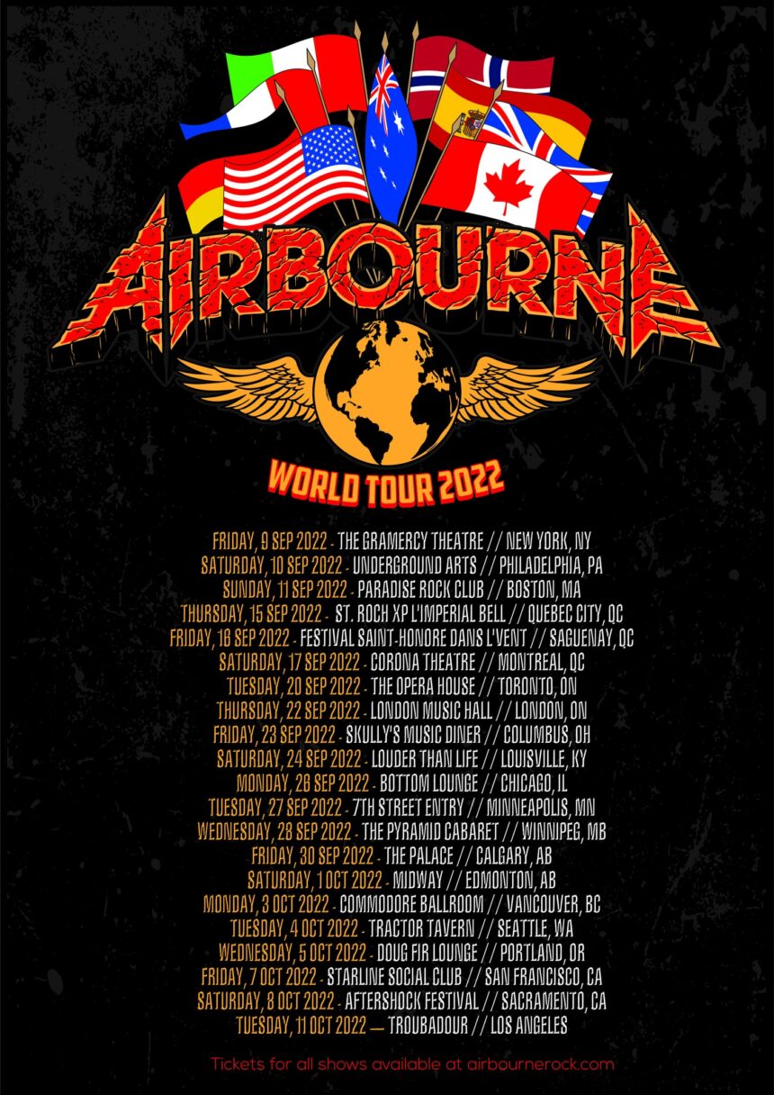 airbourne band tour 2022
