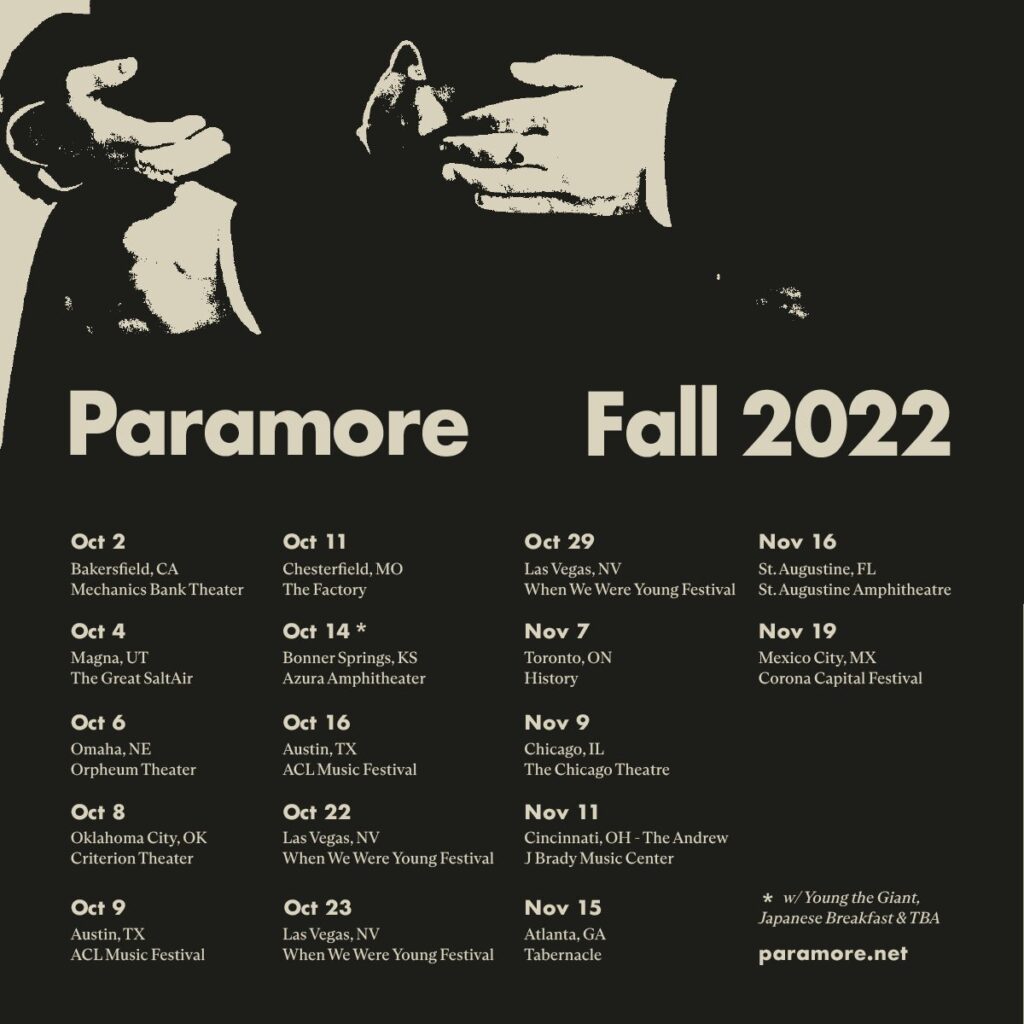 Paramore 2022 tour