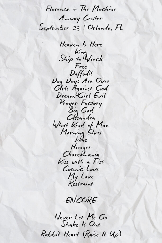 Florence + The Machine setlist September 23 Amway Center Orlando 2022