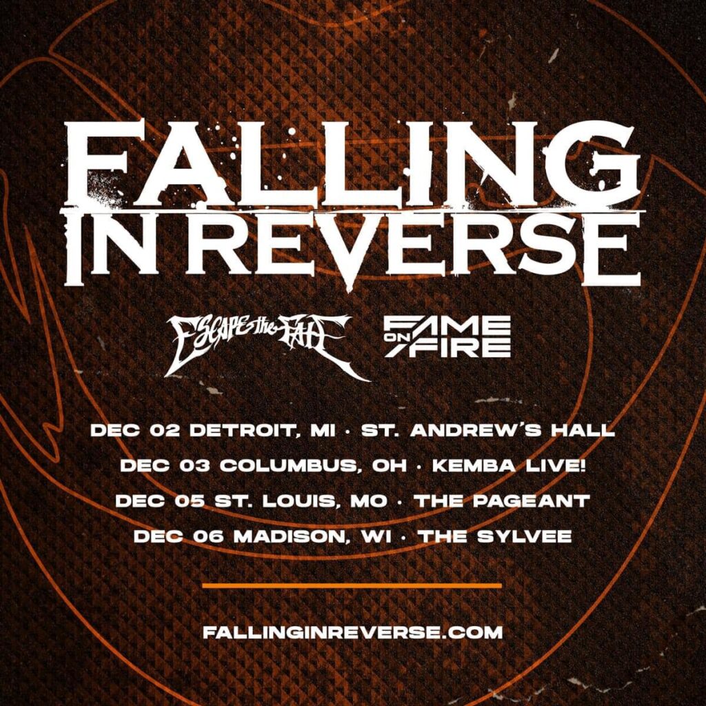Falling In Reverse Escape The Fate 2022 tour