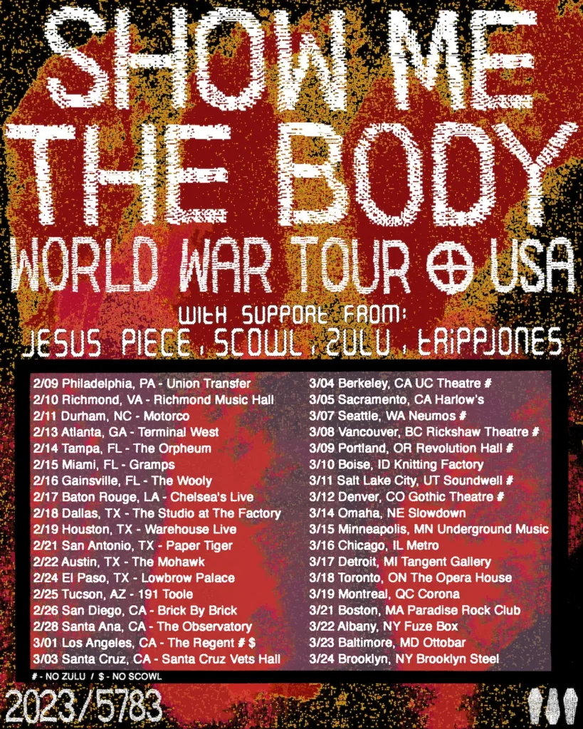 Show Me The Body 2023 North American tour