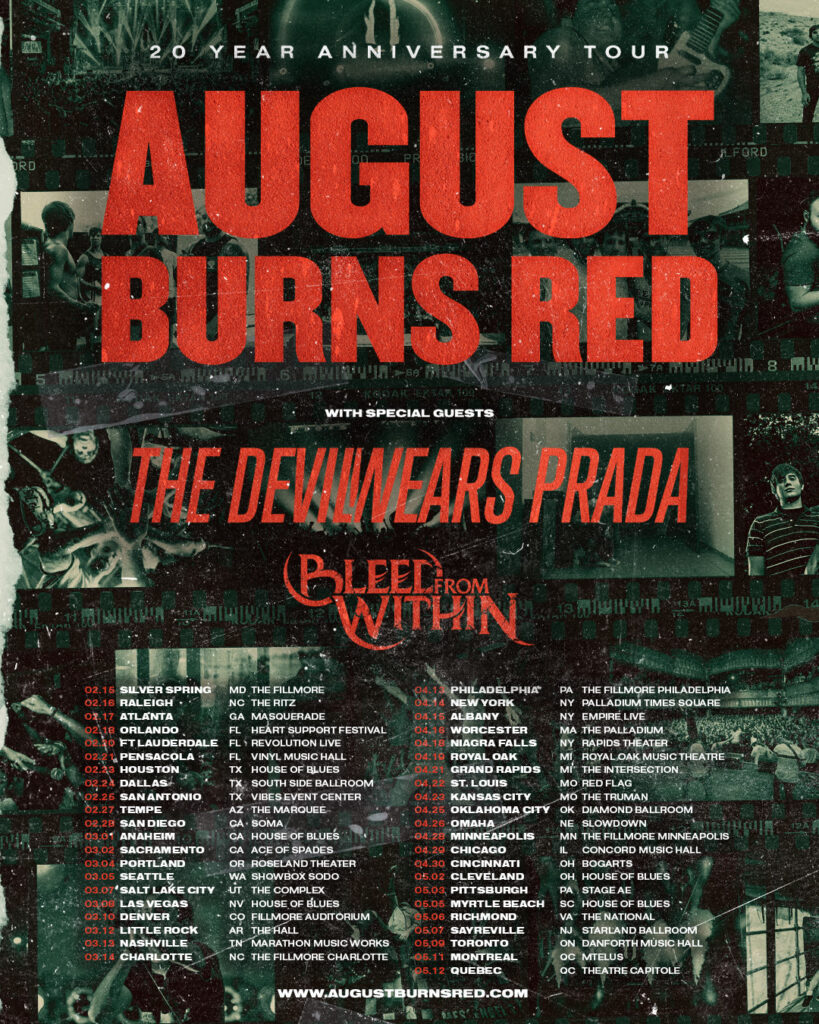August Burns Red The Devil Wears Prada Bleed From Within 2023 tour