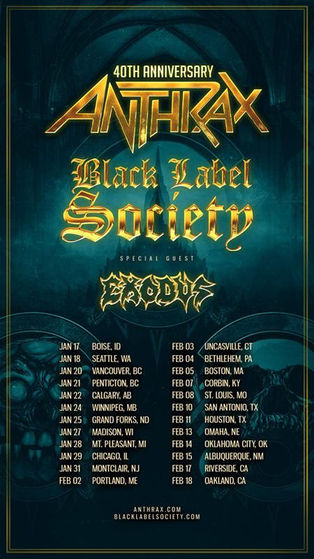 Anthrax Black Label Society 2023 tour
