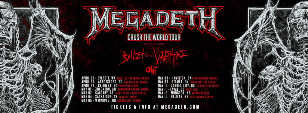 Megadeth Bullet For My Valentine 2023 tour