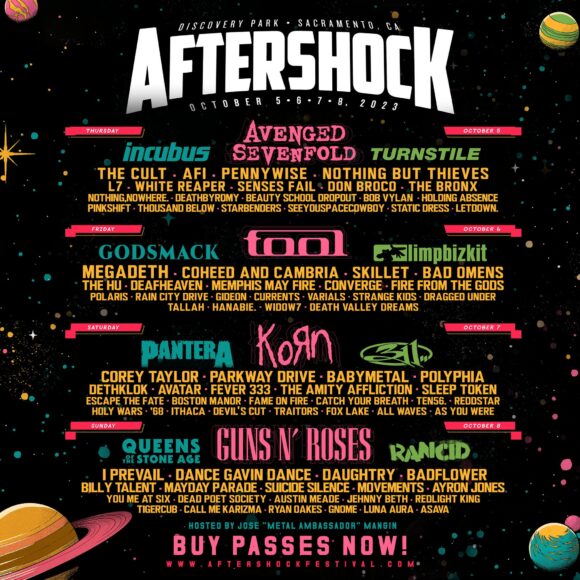 Aftershock Festival 2023 Lineup Avenged Sevenfold, Tool, Korn, Guns N