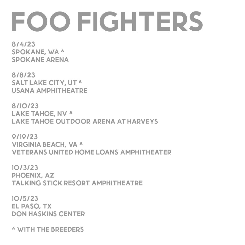Foo Fighters 2023 tour
