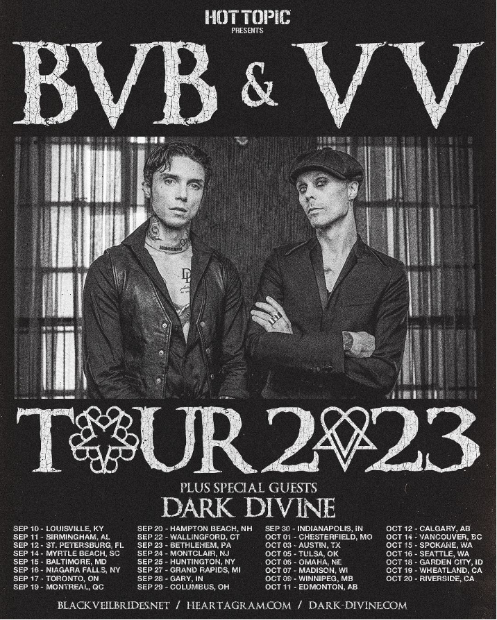 Black Veil Brides Ville Valo 2023 tour