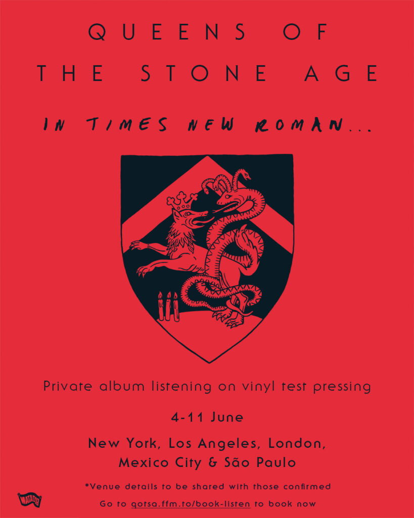 Queens of the Stone Age vinyl test pressing listening party