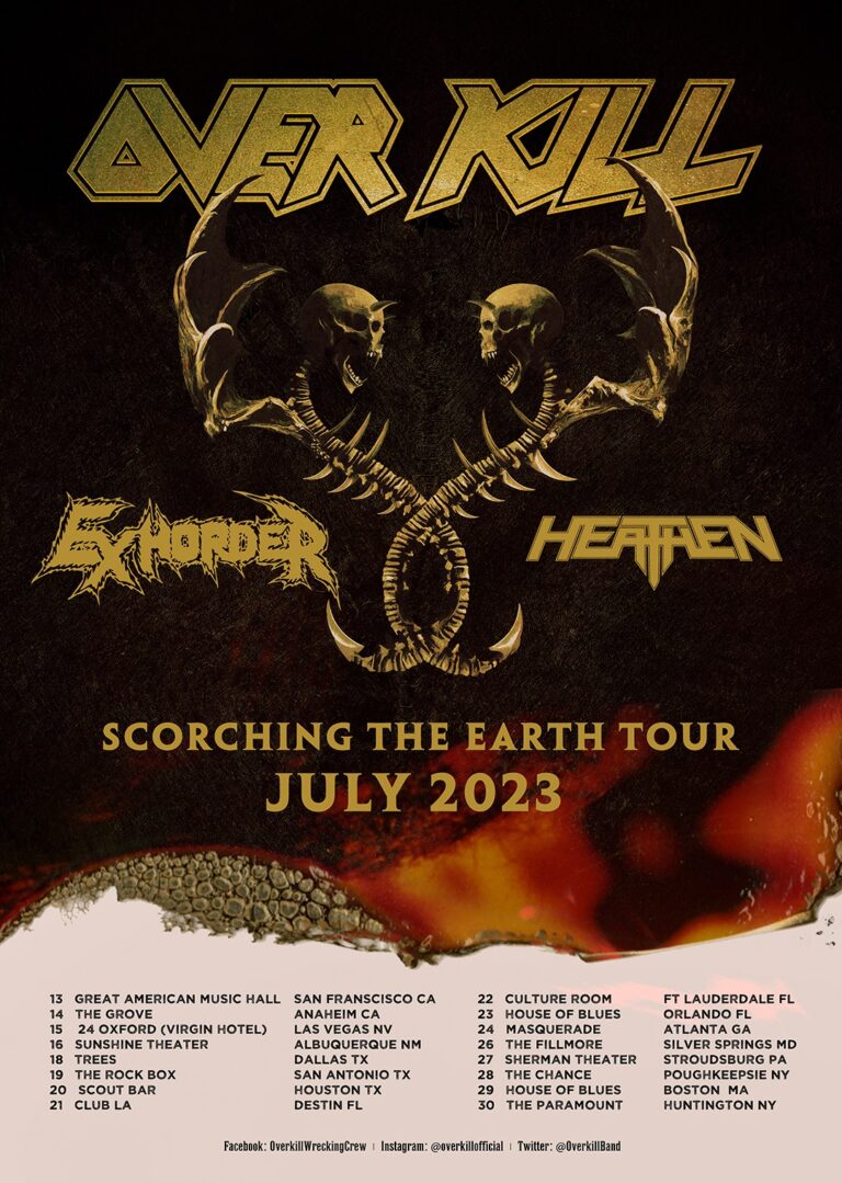 Overkill Announce 2023 U.S. Tour