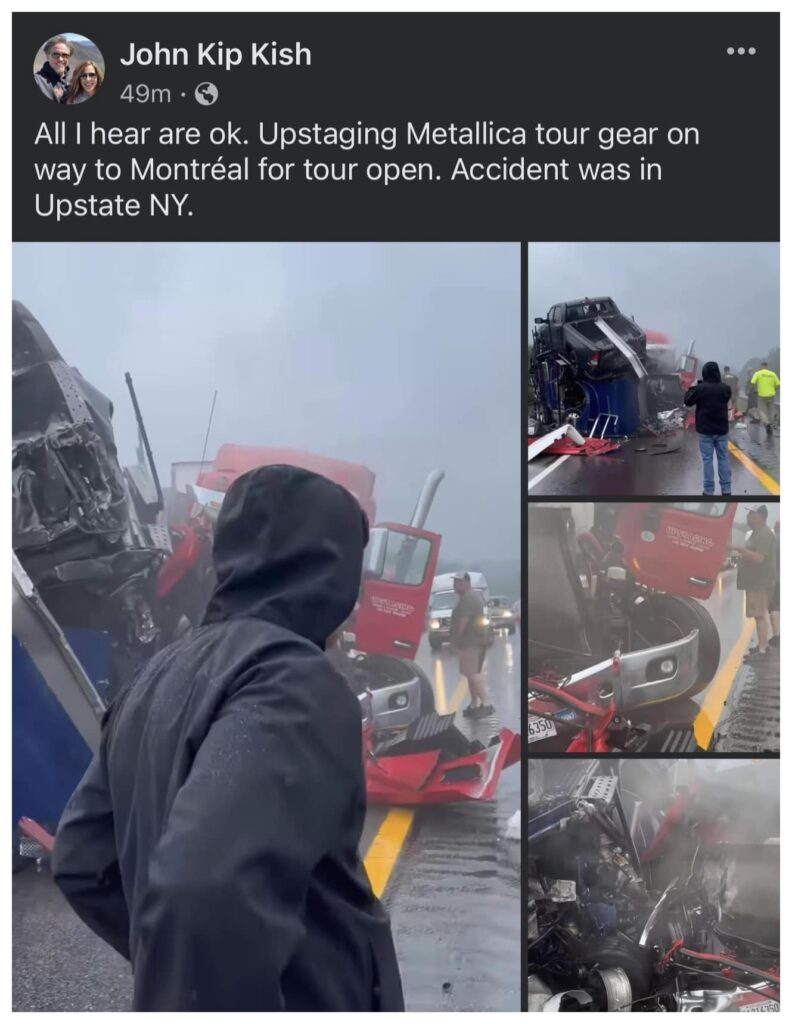 metallica tour van crash