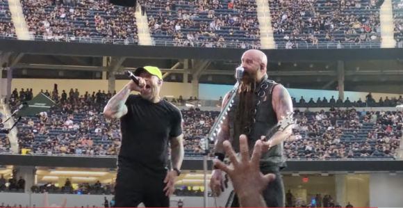 Watch Five Finger Death Punch Perform with Howard Jones, Phil Labonte, AJ Channer in California