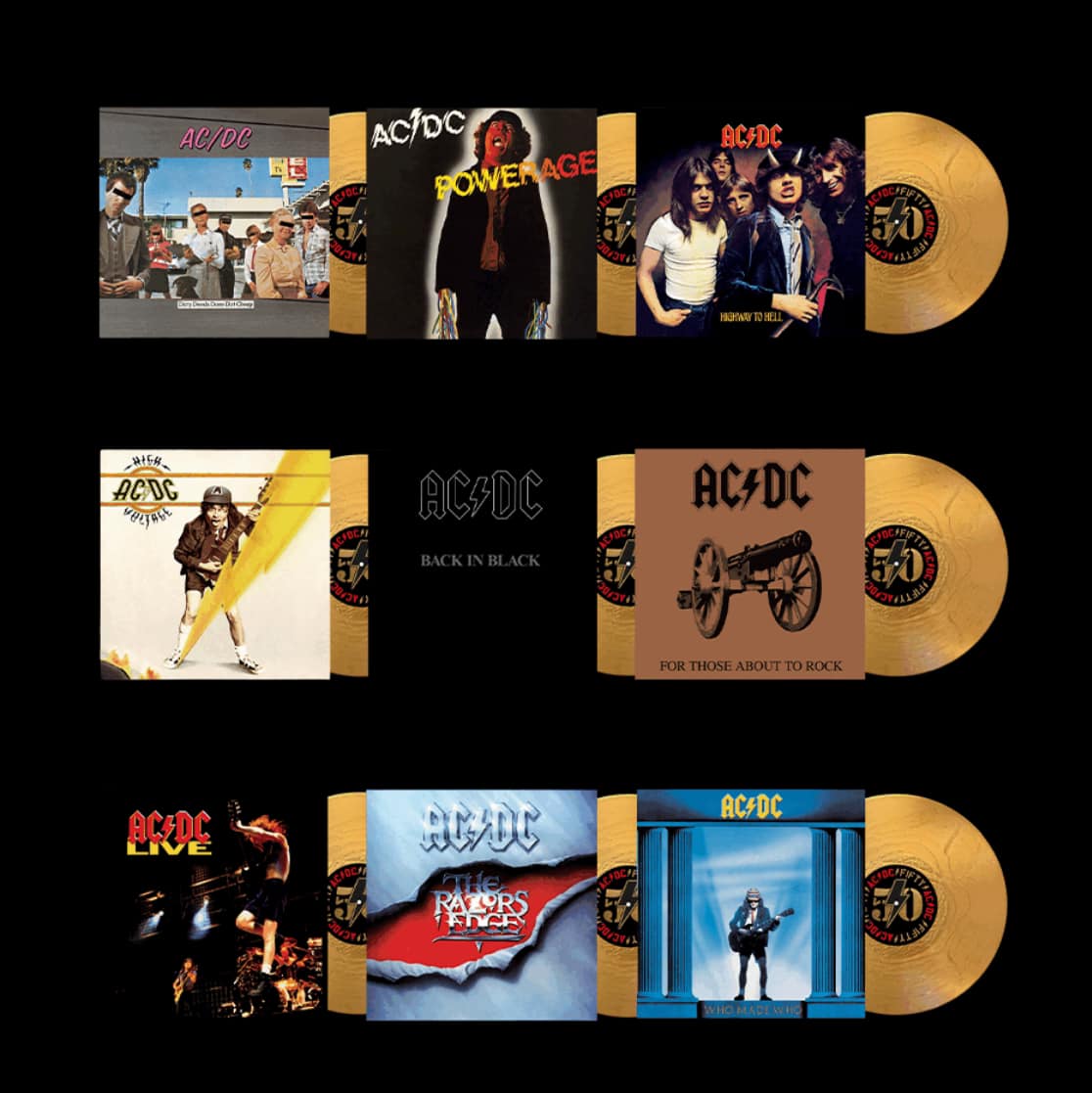 AC/DC Announce 50th Anniversary Gold Vinyl Reissues