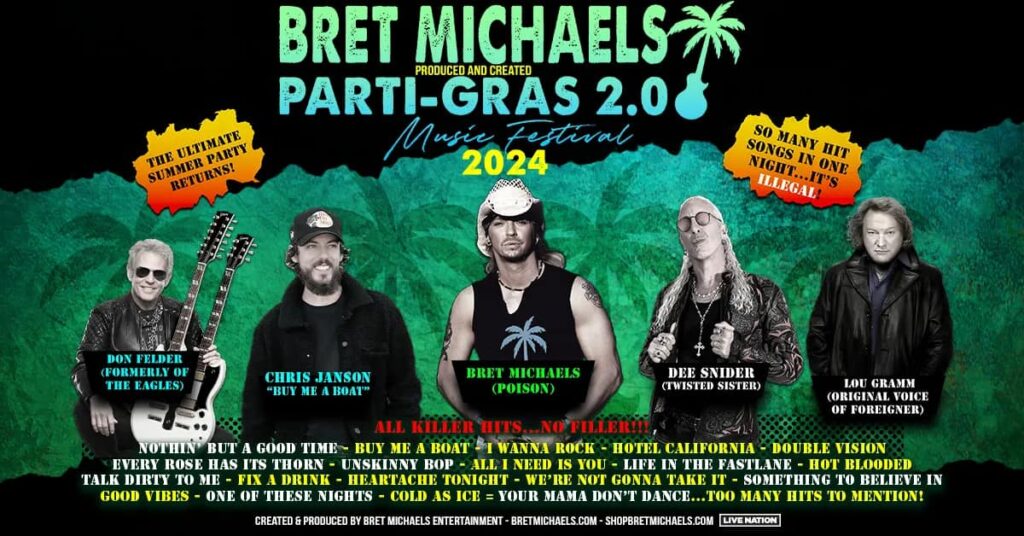 Bret Michaels 2024 Parti Gras Tour