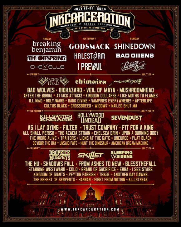 Inkcarceration 2024 Lineup Shinedown, Breaking Benjamin, Godsmack, and