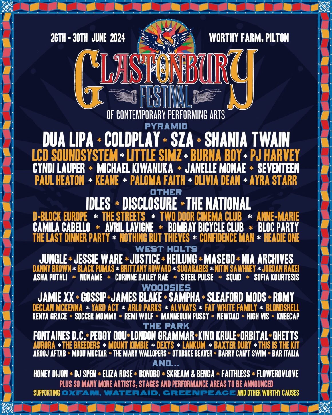 Glastonbury 2024 Coldplay, LCD Soundsystem, Idles, and More