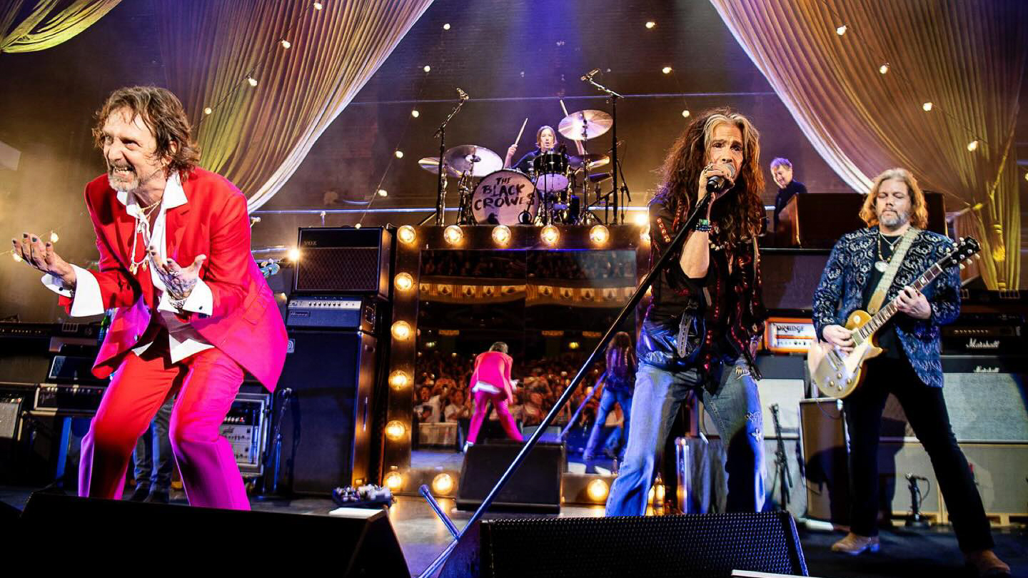 Aerosmith band performing live in 2025