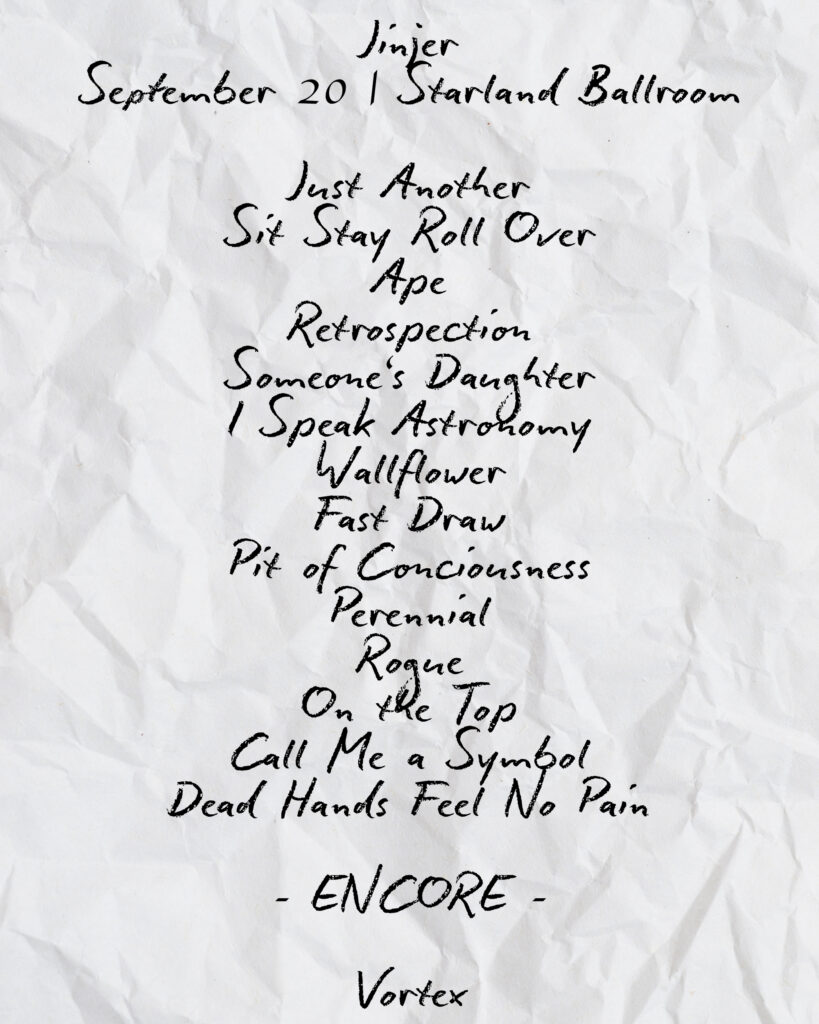 Jinjer setlist Starland Ballroom New Jersey 2024