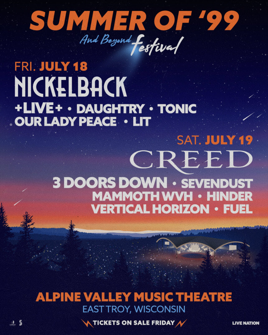 Creed and Nickelback Announce 2025 Summer of ’99 CoHeadlining Festival