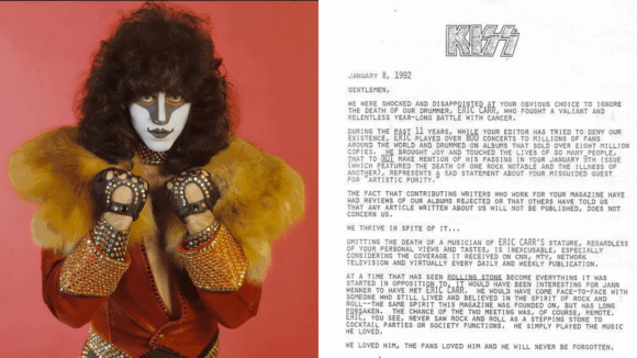 KISS Eric Carr Death Rolling Stone Letter