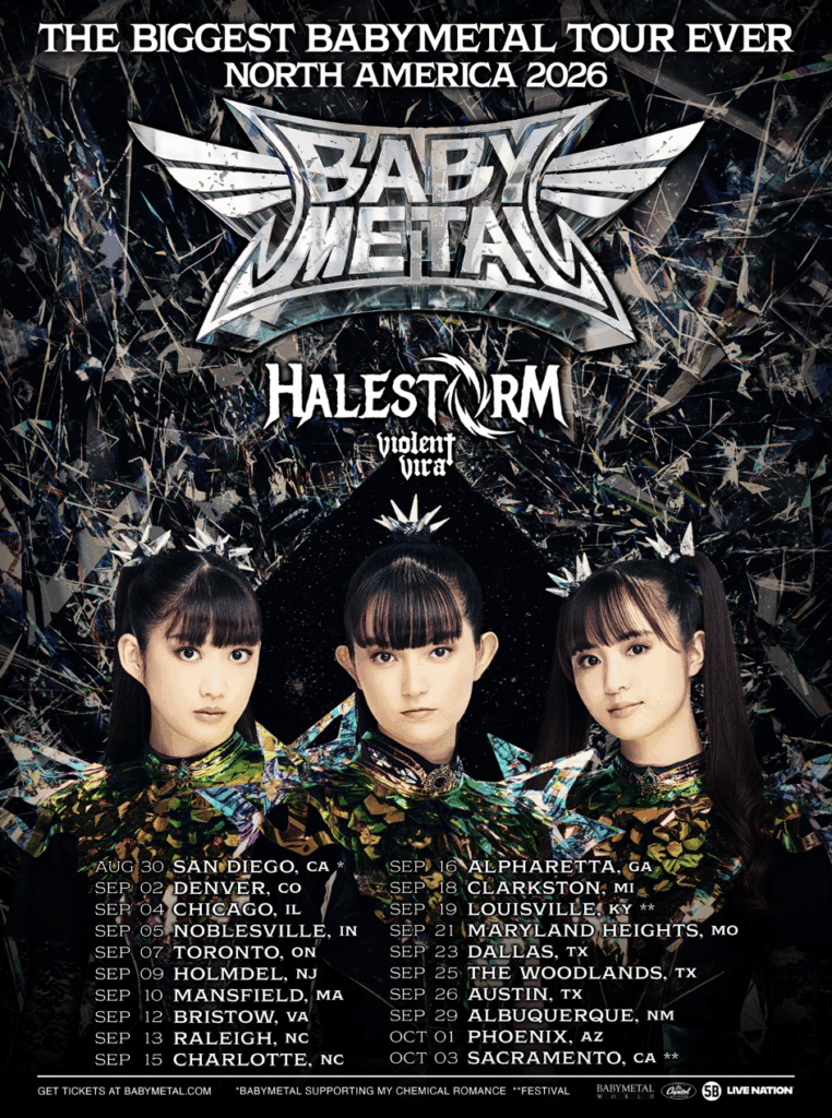 Babymetal Halestorm Violent Vira 2026 tour dates