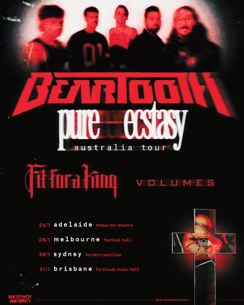 Beartooth Fit for a King Volumes 2026 tour Australia