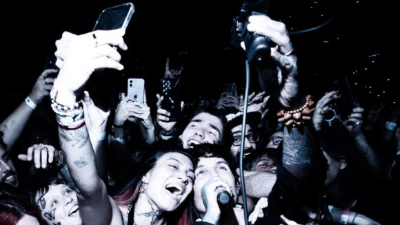 Oli Sykes Bring Me The Horizon Hit with Cell Phone Oli Sykes Bring Me The Horizon Hit with Cell Phone